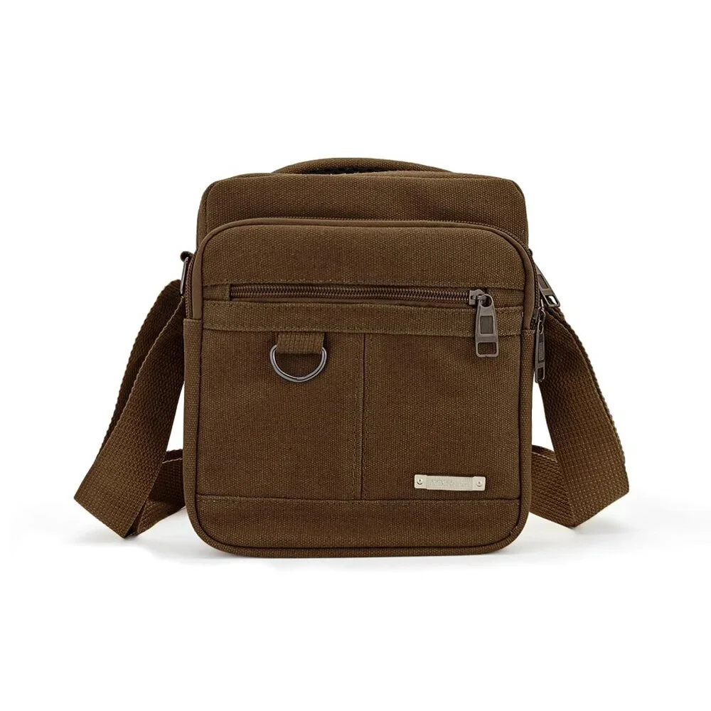 Canvas Messenger Bag Vintage Adjustable Strap Classic Minimalist Crossbody